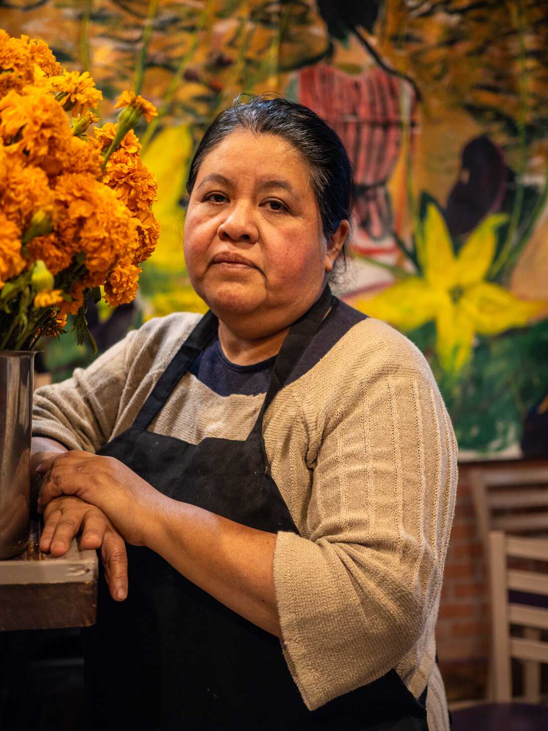 Natalia Mendez at her restaurant, La Morada, in the Bronx. Yunuen Bonaparte/NPR