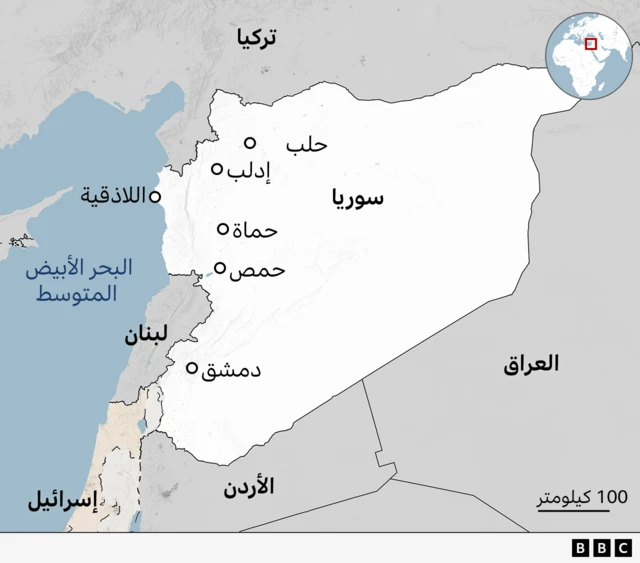 خارطة سوريا.