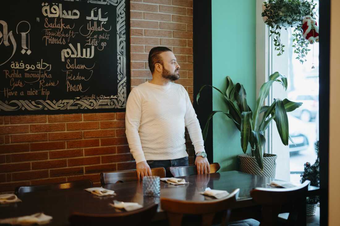 Samer Hafez in his restaurant Aleppo Supper Club in Berlin.