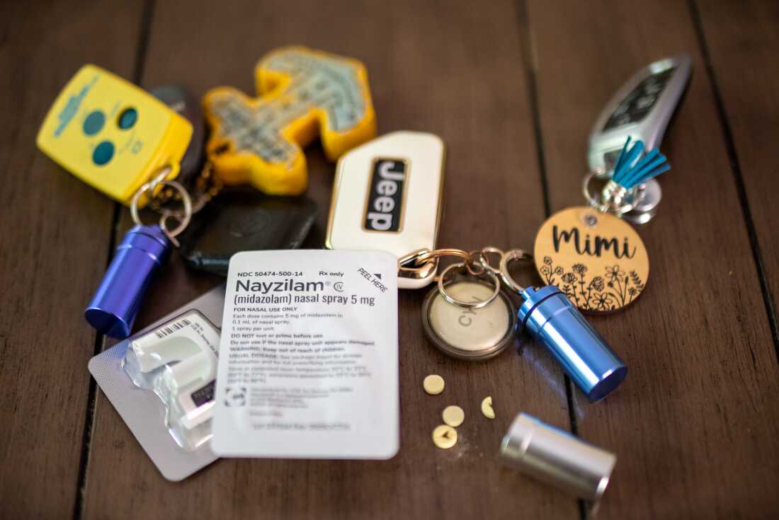 As a result of the AVM and surgery, William Wilcox now has disabling epilepsy, memory problems, and other symptoms. Cynthia Wilcox, his wife, keeps containers with emergency medication on every keychain they have because she often has to administer some when he has a seizure outside the house.