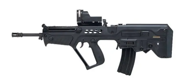 تافور تار متكاملة بندقية هجومية عيار 5.56×45 ملم مع منظار ميبرو 21 مدمج طول السبطانة: 457 ملم الألوان المتوفرة: أسود، صحراوي، أخضر 