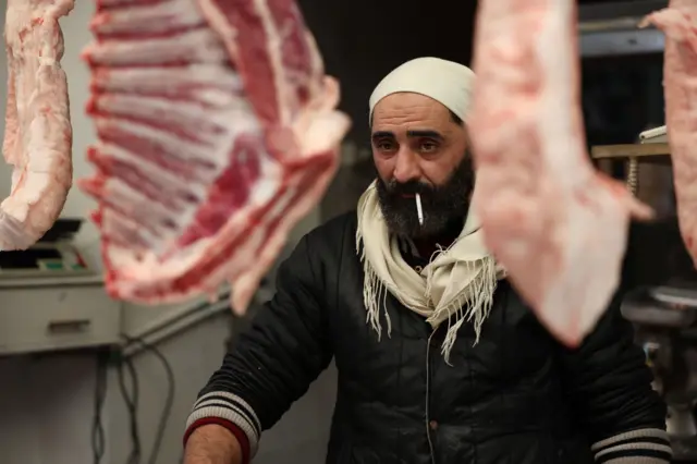 بائع لحمة في سوريا