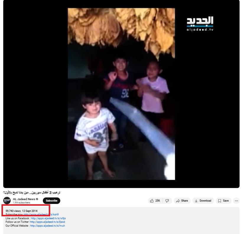 لقطة شاشة للفيديو الأصلي المنشور في قناة "الجديد" في يوتيوب - 12 سبتمبر/أيلول 2014