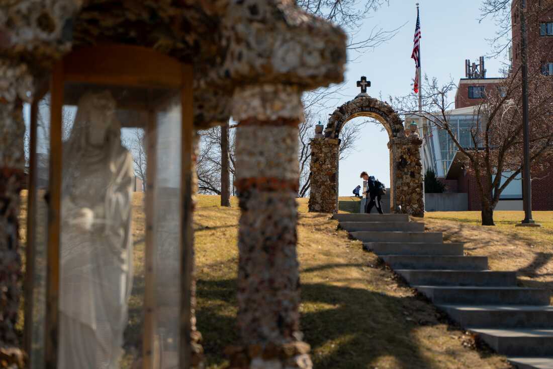 Our Mother of Sorrows Grotto on the campus of Mount Mercy University
