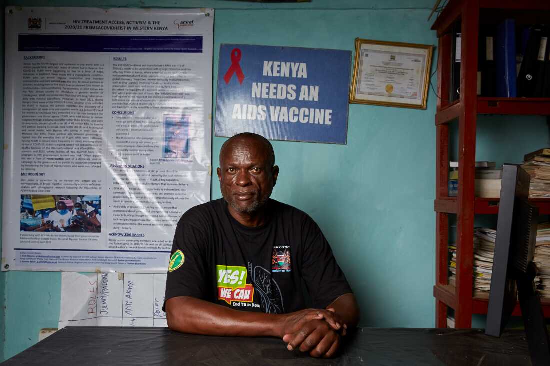 Erick Okioma, HIV activist, Nyalenda Social & Health Justice Center at the Mandela Community Information hub, Kisumu, Kenya, 2025.