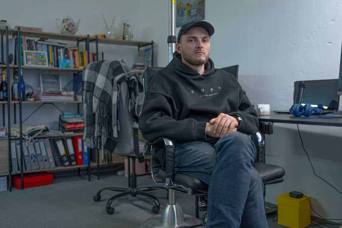 Dmytro Tishchenko, 31, co-founder and CEO "CUKR.CITY media" in the editorial office on Jan 30, 2025.