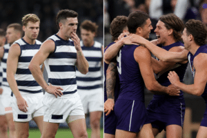 Geelong closes on top six as Fremantle wins derby