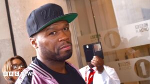50 Cent performing on the Legacy Tour