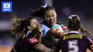 Cronulla captain Tiana Penitani-Gray speaking about NRLW pay and season length