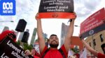 Victorian state school teachers ahead of a planned 24-hour strike