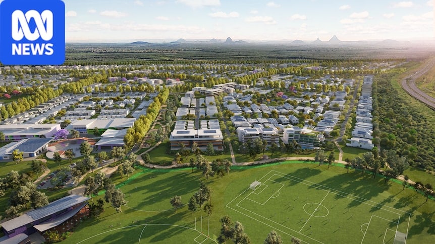 Aerial view of Halls Creek area proposed for the Aura South housing development on the Sunshine Coast.
